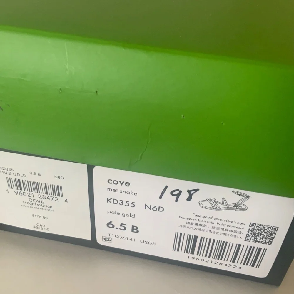 Kate Spade Womens Cove Metallic Gold Snake Leather Flat Ankle strap Sandals 6.5 - Picture 10 of 14